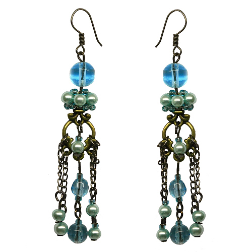 Ohrringe, Ohrhänger, Vintage Look, Ohrschmuck, Modeschmuck, 3212 - zum Schließen ins Bild klicken